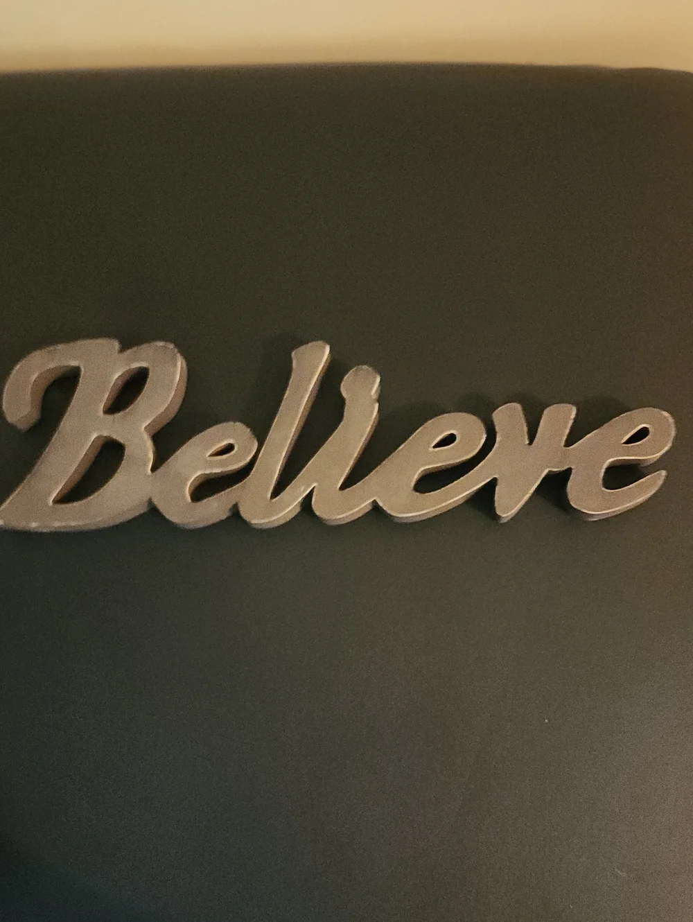 Believe Script Wall Accent in Brown